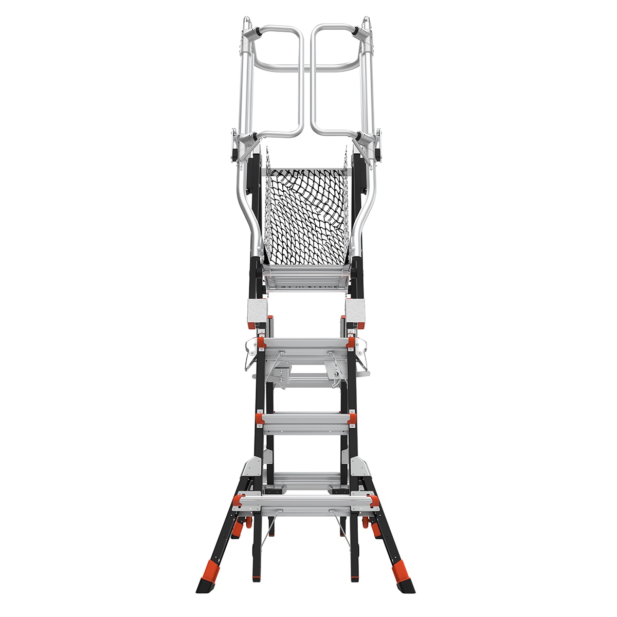 Escaleras Little Giant Compact Cage 6-pies (12.3-pies de altura) de Fibra de Vidrio Tipo 1AA - Capacidad de Carga de 375 lbs. Escalera de Plataforma Telescópica 19504