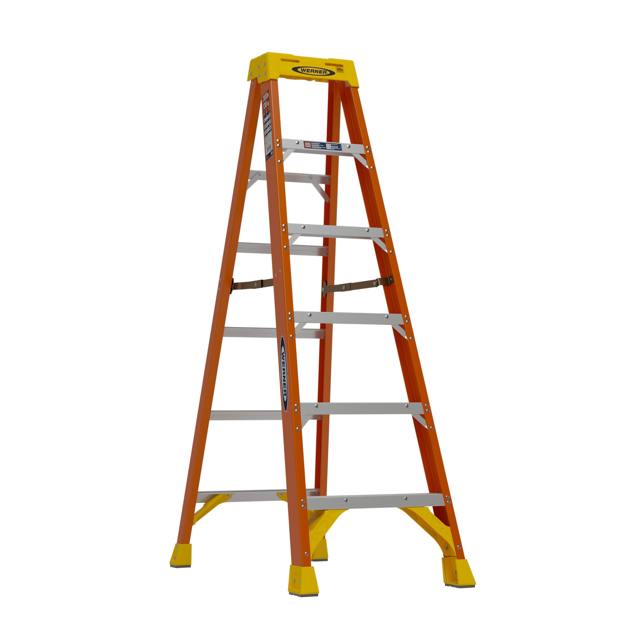 Escalera de fibra de vidrio de 6 pies (10 pies de alcance) Tipo 1A de Werner con capacidad de carga de 300 lbs. NXT1A06