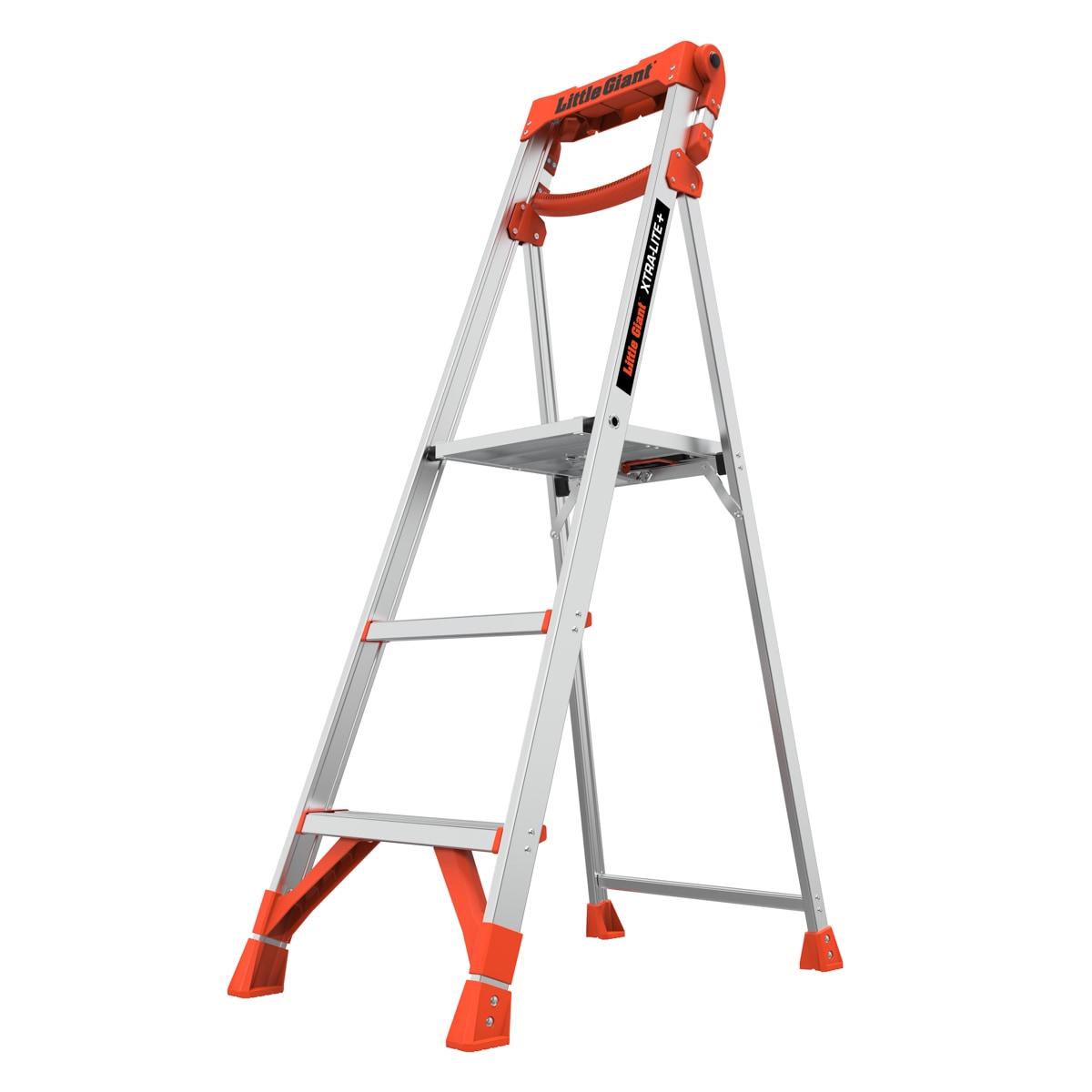 Escalera de aluminio tipo 1AA de Little Giant Ladders Xtra-Lite Plus de 5 pies (altura de alcance de 9.3 pies) con capacidad de carga de 375 libras.