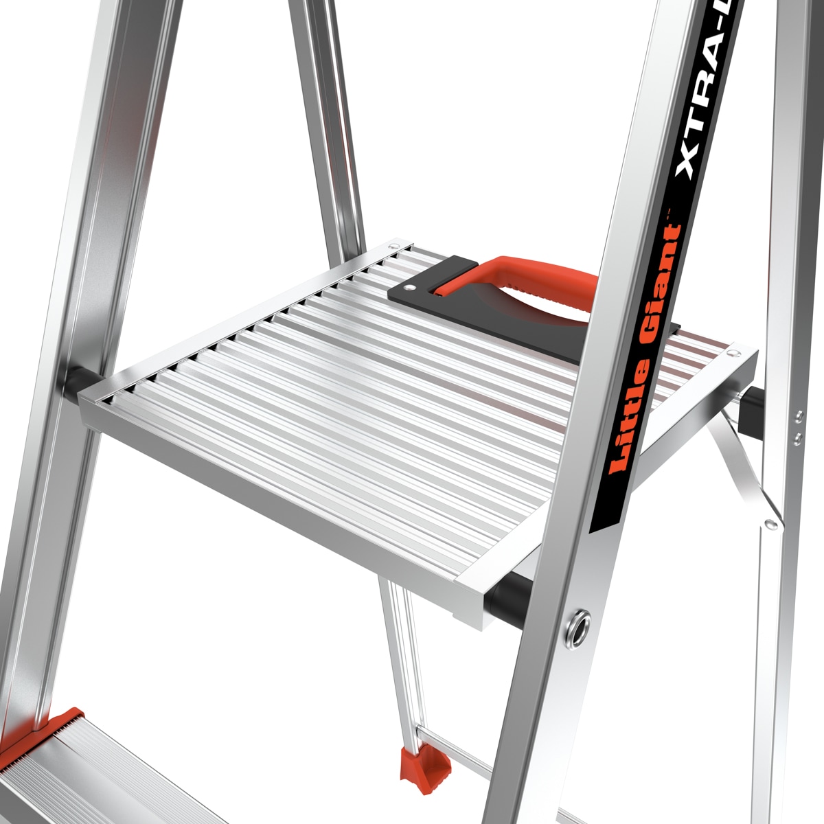 Escalera de aluminio tipo 1AA de Little Giant Ladders Xtra-Lite Plus de 5 pies (altura de alcance de 9.3 pies) con capacidad de carga de 375 libras.