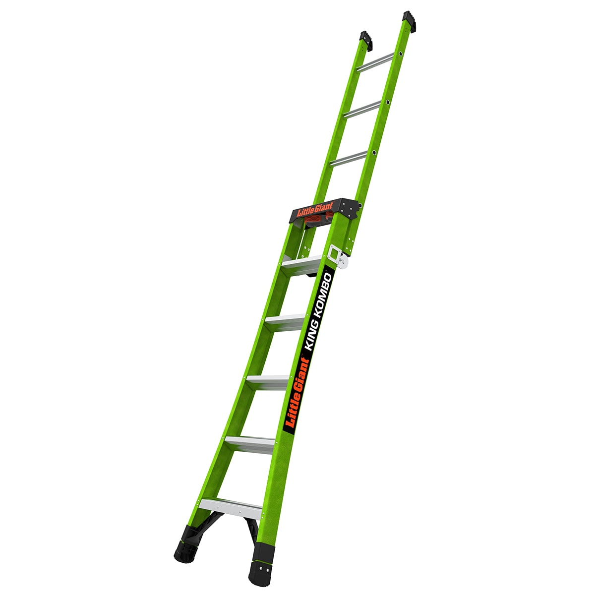 Escalera King Kombo 2.0 Pro M6 de Little Giant Ladders de 3 en 1, 6 pies (altura de alcance de 13.1 pies) de Fibra de Vidrio Tipo 1AA - Capacidad de carga de 375 libras. Escalón 13906-002