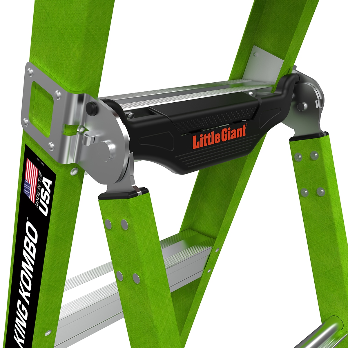 Escalera King Kombo 2.0 Pro M6 de Little Giant Ladders de 3 en 1, 6 pies (altura de alcance de 13.1 pies) de Fibra de Vidrio Tipo 1AA - Capacidad de carga de 375 libras. Escalón 13906-002