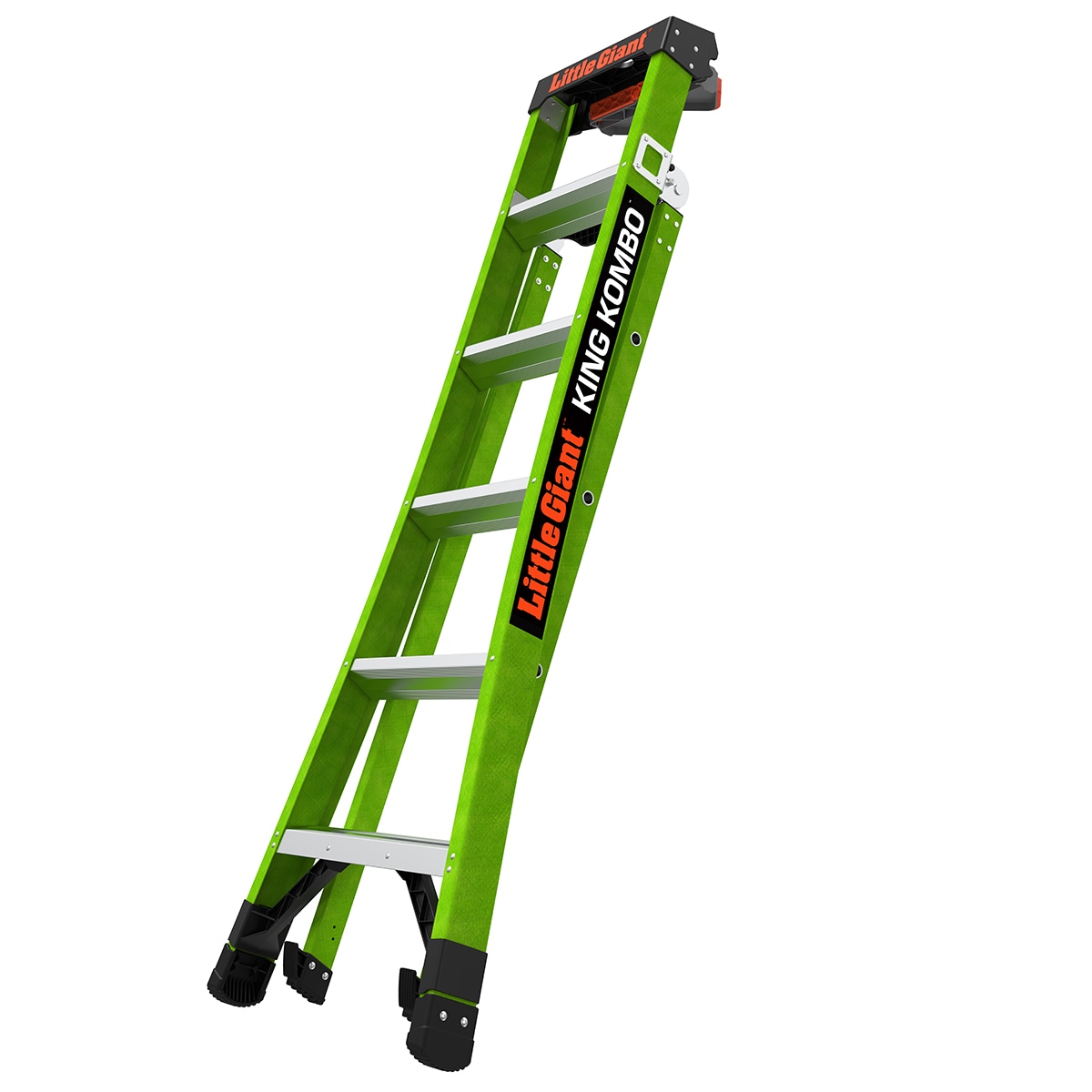 Escalera King Kombo 2.0 Pro M6 de Little Giant Ladders de 3 en 1, 6 pies (altura de alcance de 13.1 pies) de Fibra de Vidrio Tipo 1AA - Capacidad de carga de 375 libras. Escalón 13906-002