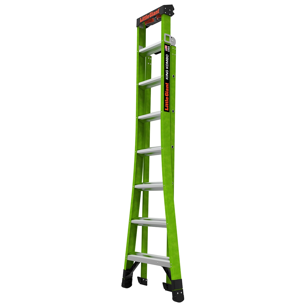 Escalera tipo 1AA de fibra de vidrio King Kombo 2.0 Pro M8 3 en 1 de Little Giant Ladders, 8 pies (altura máxima de 17.2 pies) con capacidad de carga de 375 libras. ¡La solución perfecta para todas tus necesidades de escalada!