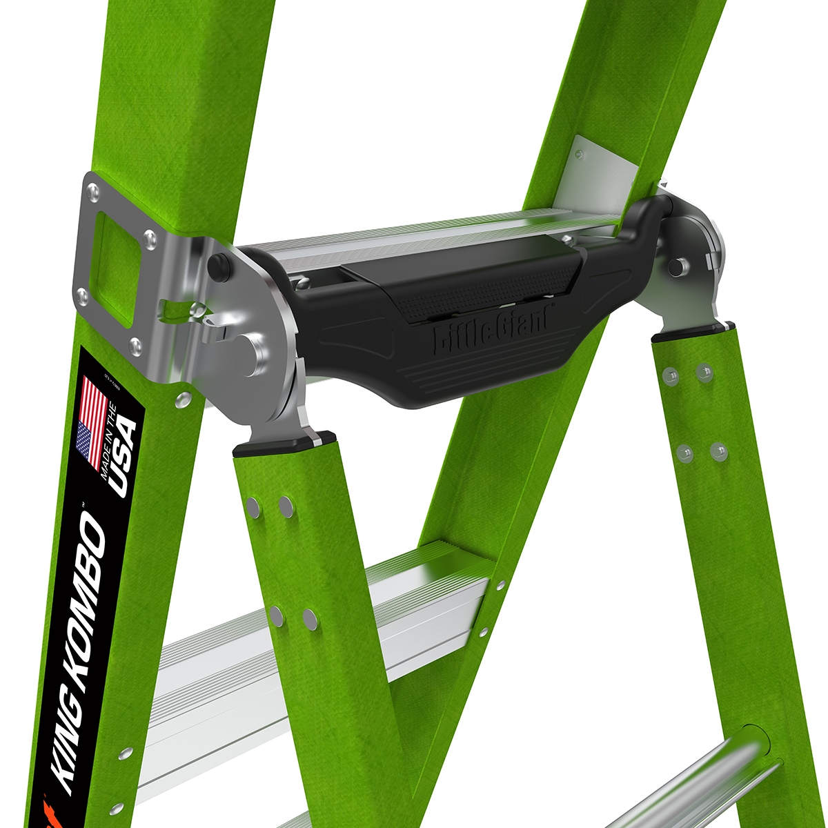 Escalera tipo 1AA de fibra de vidrio King Kombo 2.0 Pro M8 3 en 1 de Little Giant Ladders, 8 pies (altura máxima de 17.2 pies) con capacidad de carga de 375 libras. ¡La solución perfecta para todas tus necesidades de escalada!