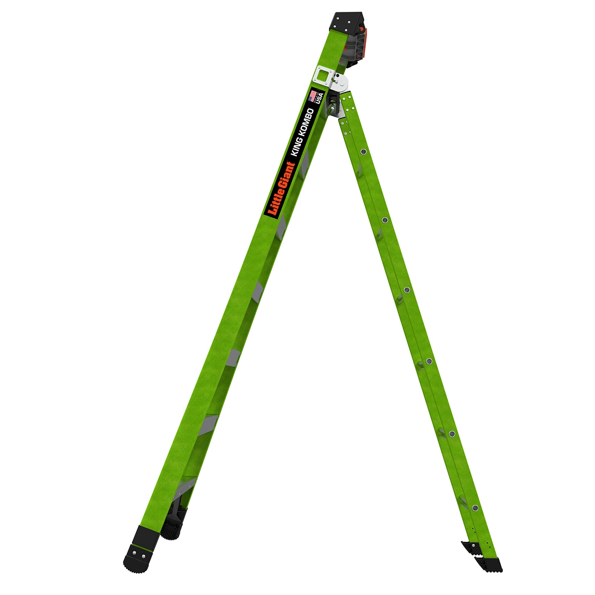 Escalera tipo 1AA de fibra de vidrio King Kombo 2.0 Pro M8 3 en 1 de Little Giant Ladders, 8 pies (altura máxima de 17.2 pies) con capacidad de carga de 375 libras. ¡La solución perfecta para todas tus necesidades de escalada!