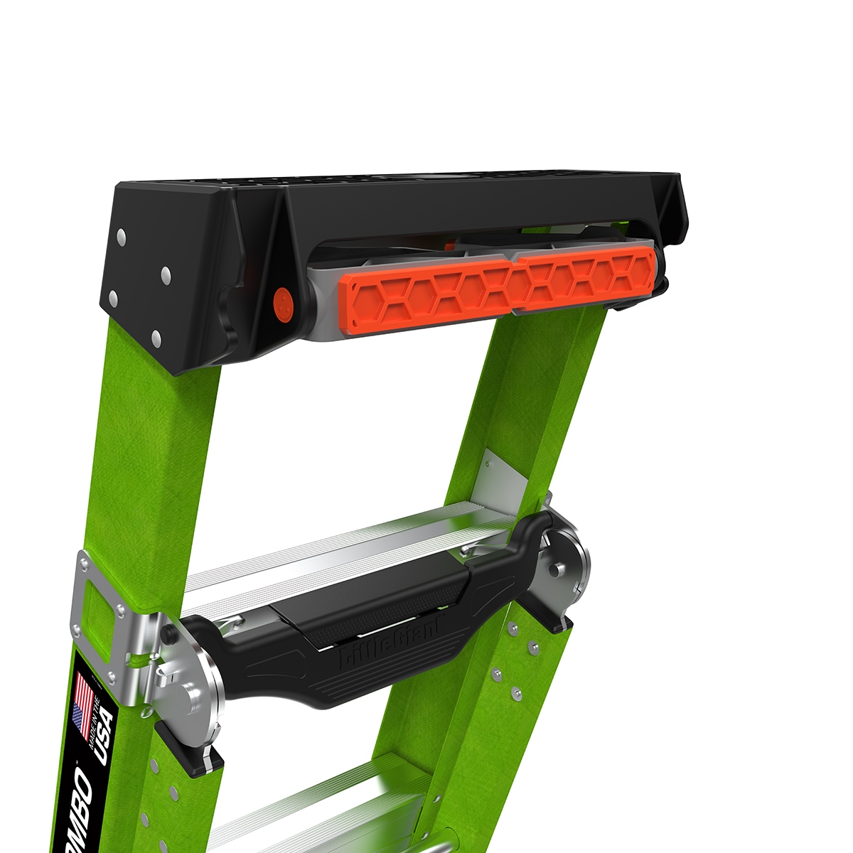 Escalera tipo 1AA de fibra de vidrio King Kombo 2.0 Pro M8 3 en 1 de Little Giant Ladders, 8 pies (altura máxima de 17.2 pies) con capacidad de carga de 375 libras. ¡La solución perfecta para todas tus necesidades de escalada!