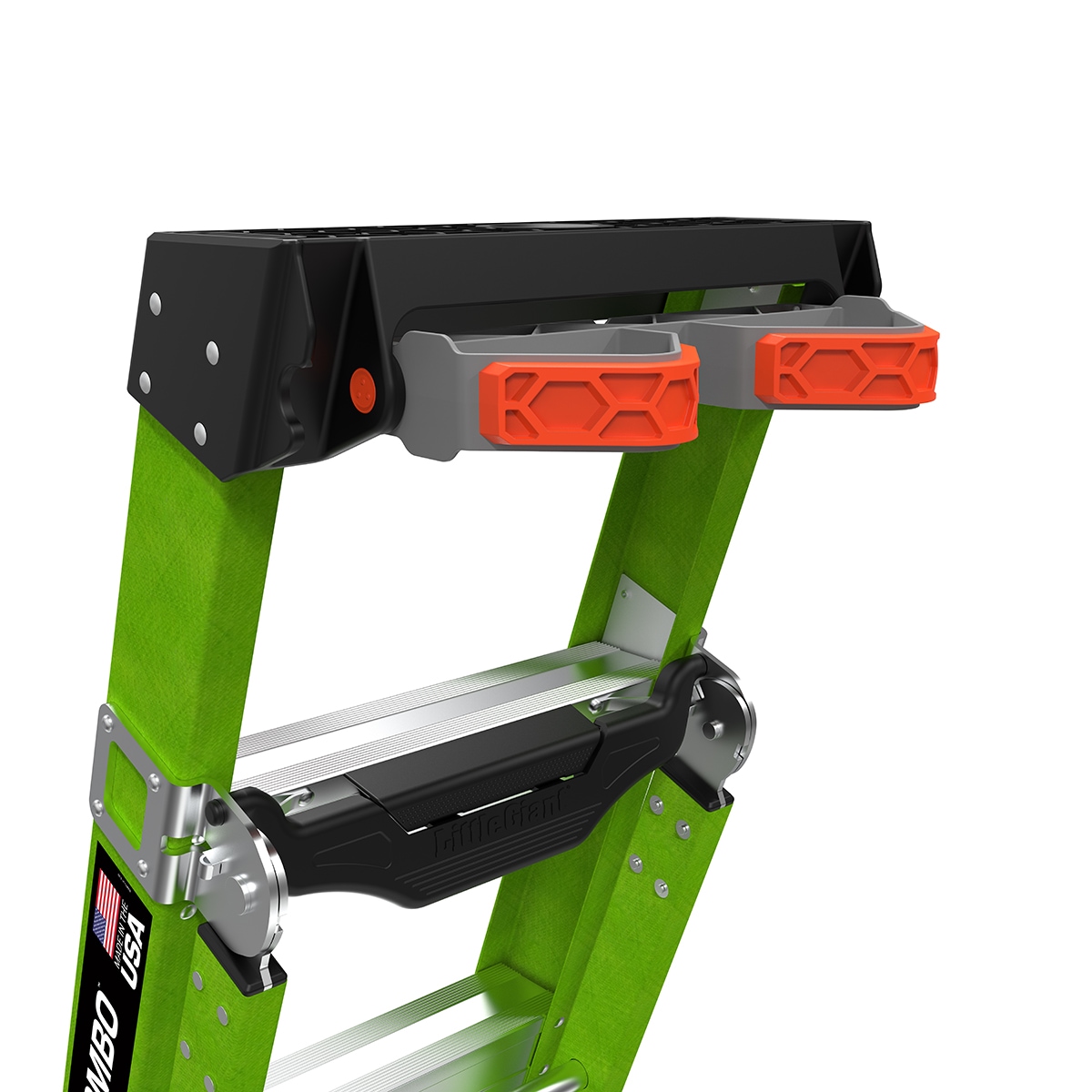Escalera tipo 1AA de fibra de vidrio King Kombo 2.0 Pro M8 3 en 1 de Little Giant Ladders, 8 pies (altura máxima de 17.2 pies) con capacidad de carga de 375 libras. ¡La solución perfecta para todas tus necesidades de escalada!