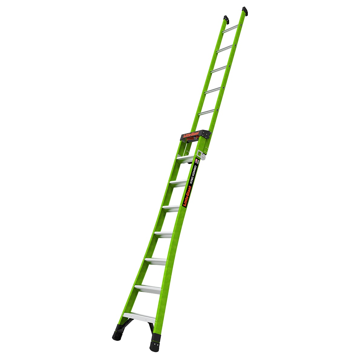 Escalera tipo 1AA de fibra de vidrio King Kombo 2.0 Pro M8 3 en 1 de Little Giant Ladders, 8 pies (altura máxima de 17.2 pies) con capacidad de carga de 375 libras. ¡La solución perfecta para todas tus necesidades de escalada!
