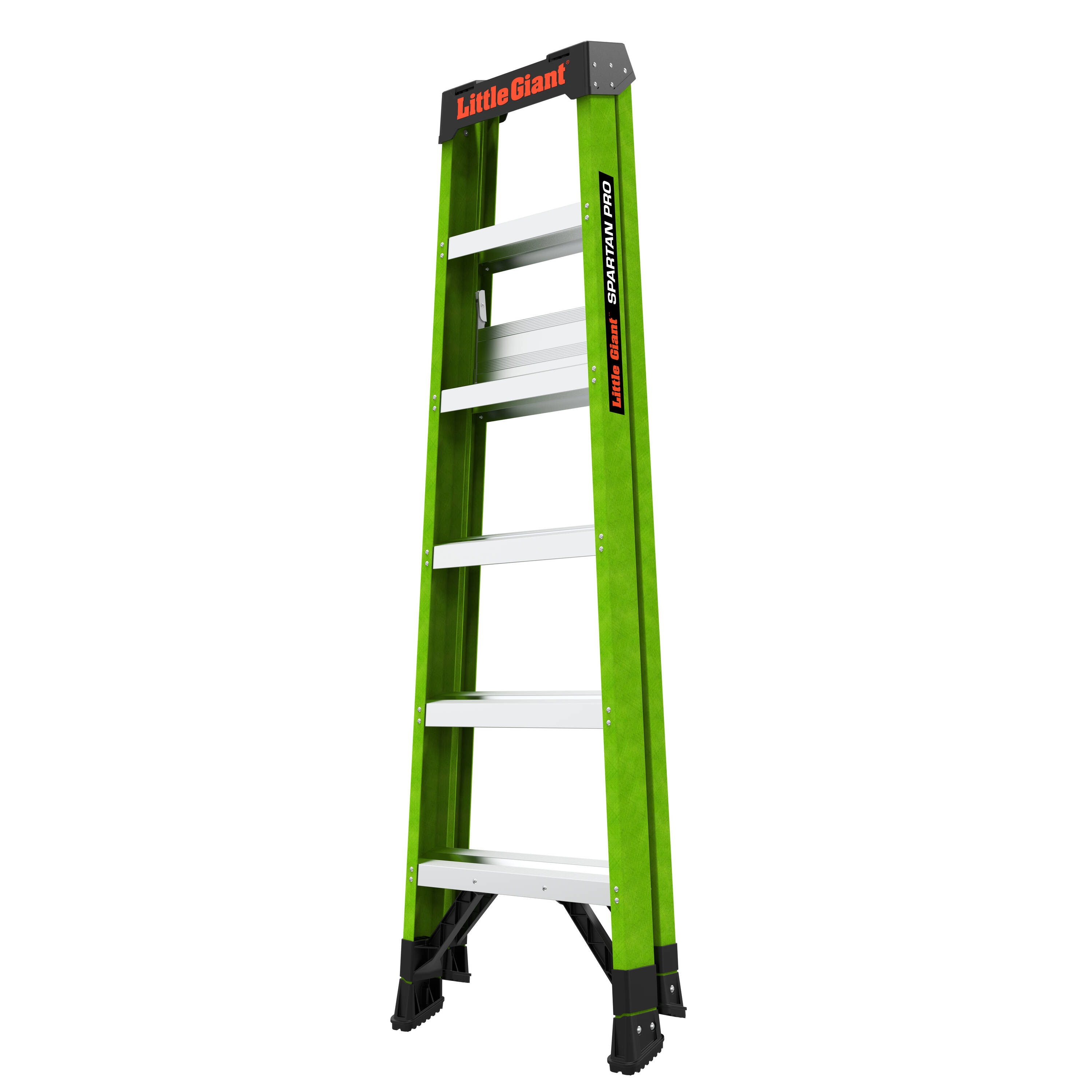 Escalerilla Little Giant A-Force300 de 6 pies (altura alcanzada de 10.3 pies) de fibra de vidrio Tipo 1A - Capacidad de carga de 300 libras. Escalera de 6 peldaños 15796-002.
