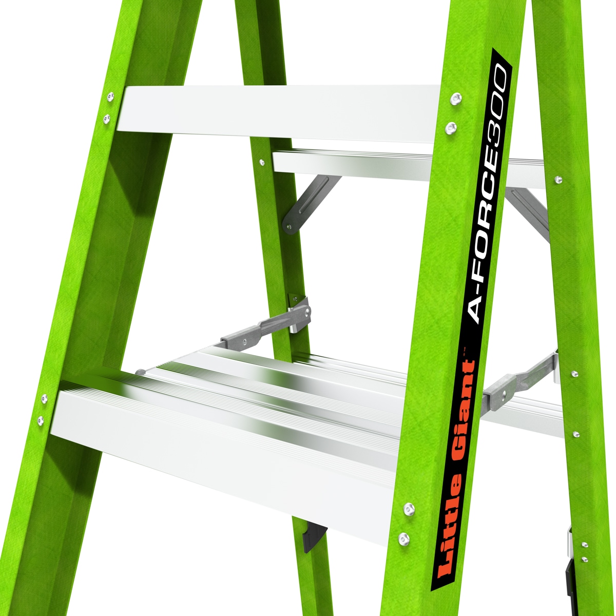 Escalerilla Little Giant A-Force300 de 6 pies (altura alcanzada de 10.3 pies) de fibra de vidrio Tipo 1A - Capacidad de carga de 300 libras. Escalera de 6 peldaños 15796-002.