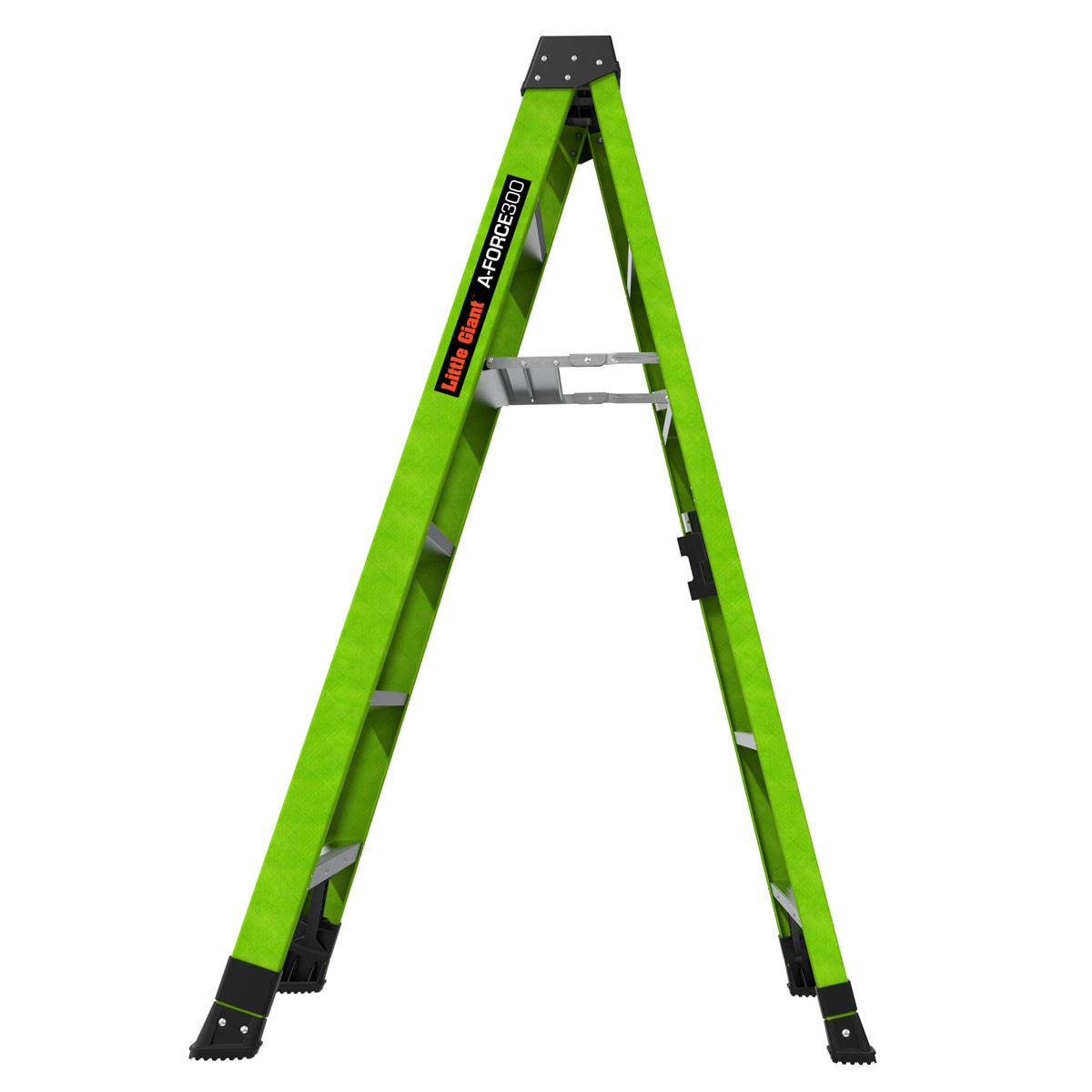 Escalerilla Little Giant A-Force300 de 6 pies (altura alcanzada de 10.3 pies) de fibra de vidrio Tipo 1A - Capacidad de carga de 300 libras. Escalera de 6 peldaños 15796-002.