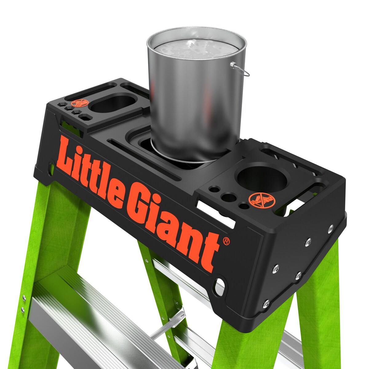 Escalerilla Little Giant A-Force300 de 6 pies (altura alcanzada de 10.3 pies) de fibra de vidrio Tipo 1A - Capacidad de carga de 300 libras. Escalera de 6 peldaños 15796-002.