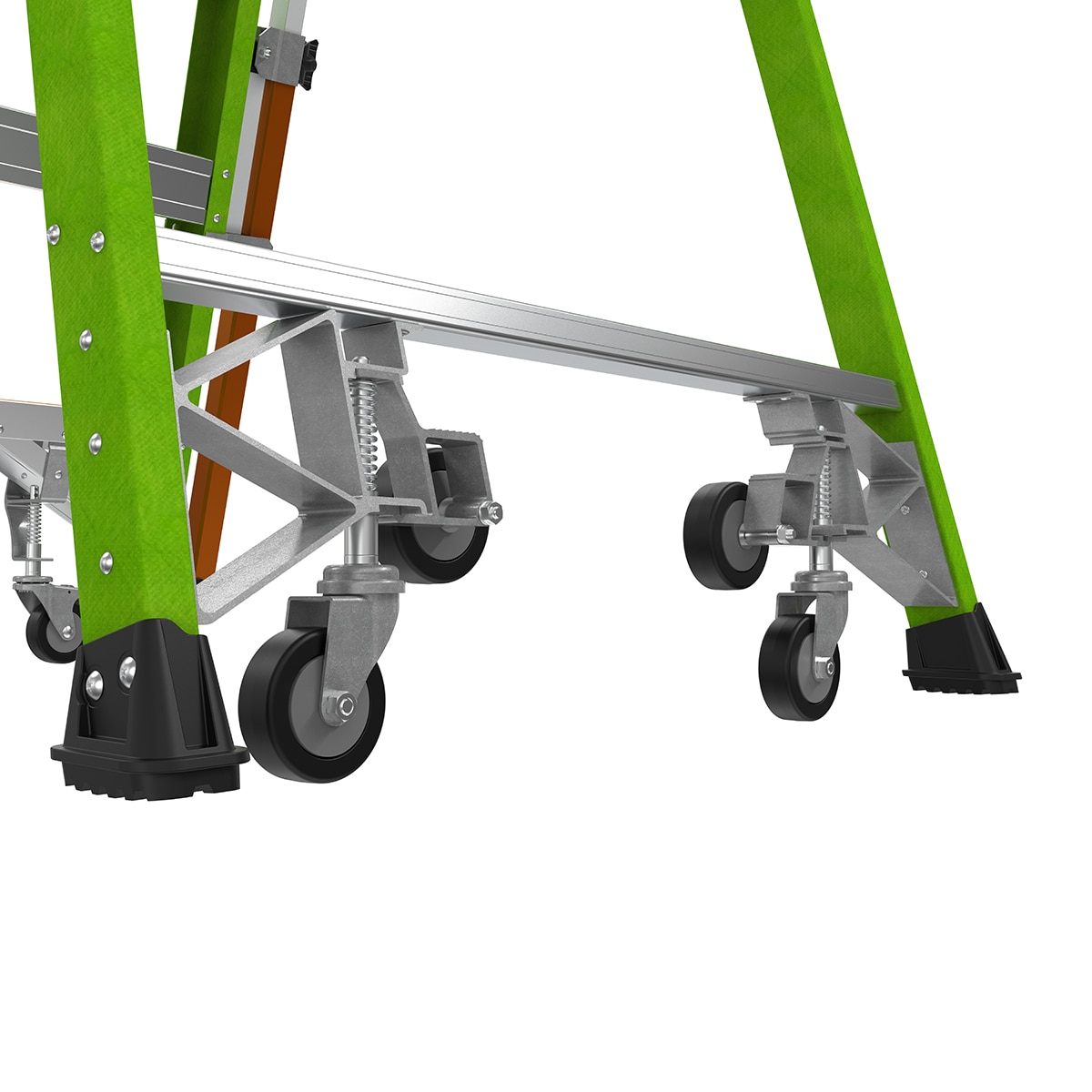 "Escalera de plataforma con jaula de seguridad Little Giant de 8 pies (altura de alcance de 13.11 pies) tipo 1AA de fibra de vidrio - Capacidad de carga de 375 libras"