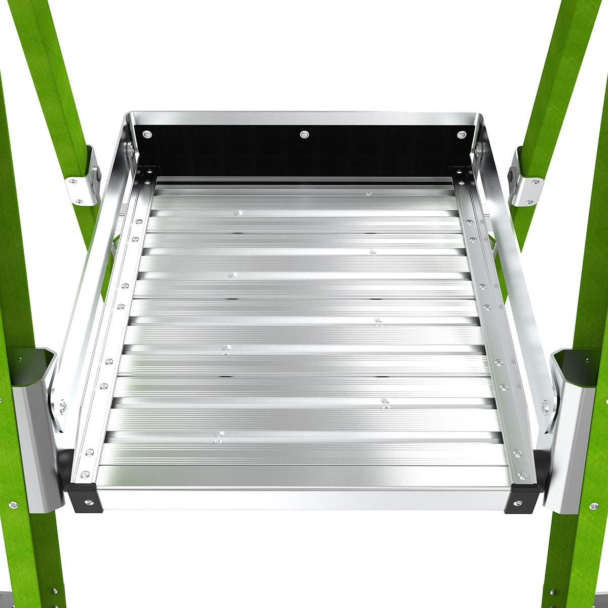 "Escalera de plataforma con jaula de seguridad Little Giant de 8 pies (altura de alcance de 13.11 pies) tipo 1AA de fibra de vidrio - Capacidad de carga de 375 libras"