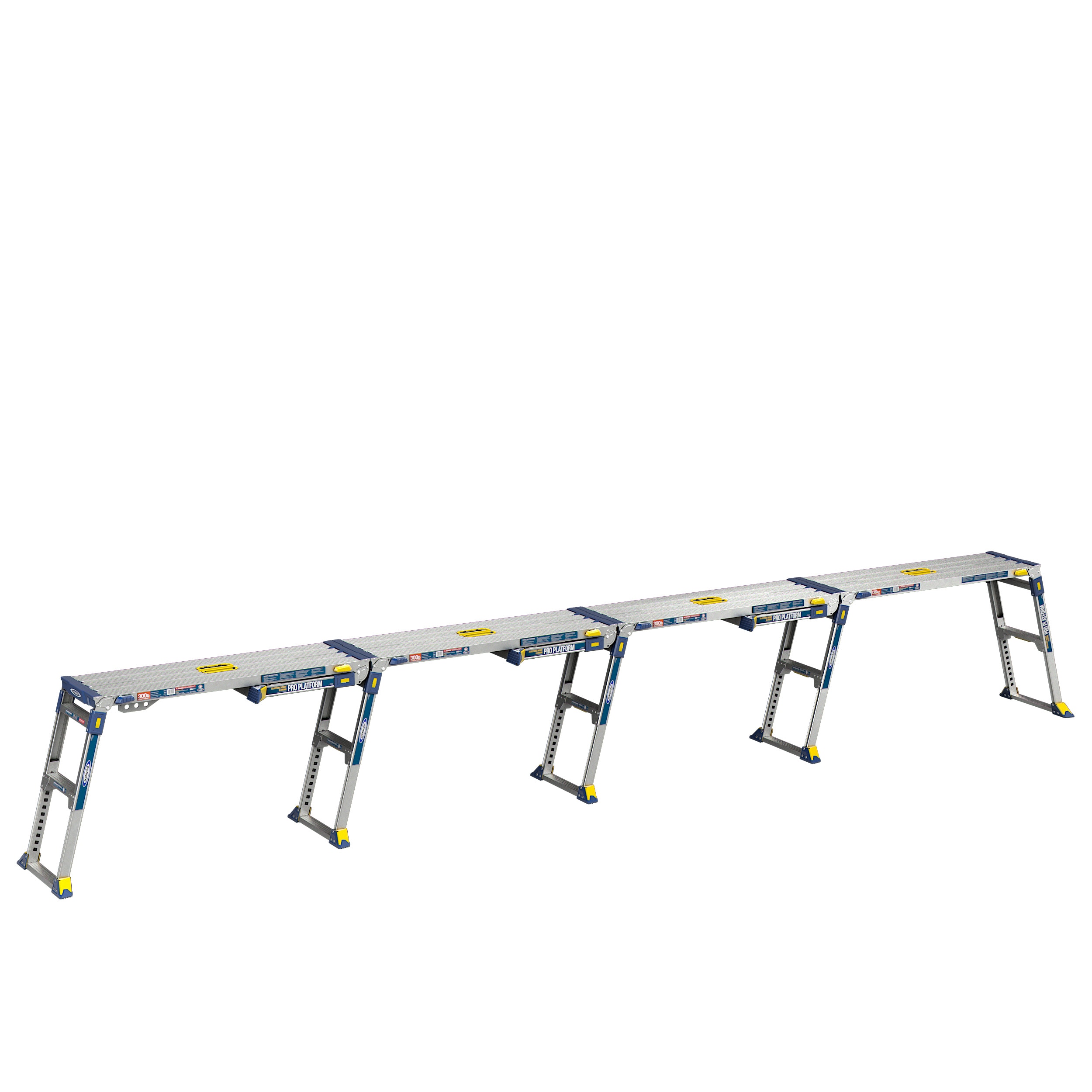 Plataforma de trabajo Werner Pro Linking de Aluminio de 1.7 pies de alto x 3.9 pies de largo con capacidad de 300 libras - Modelo AP-2030L-MP2
