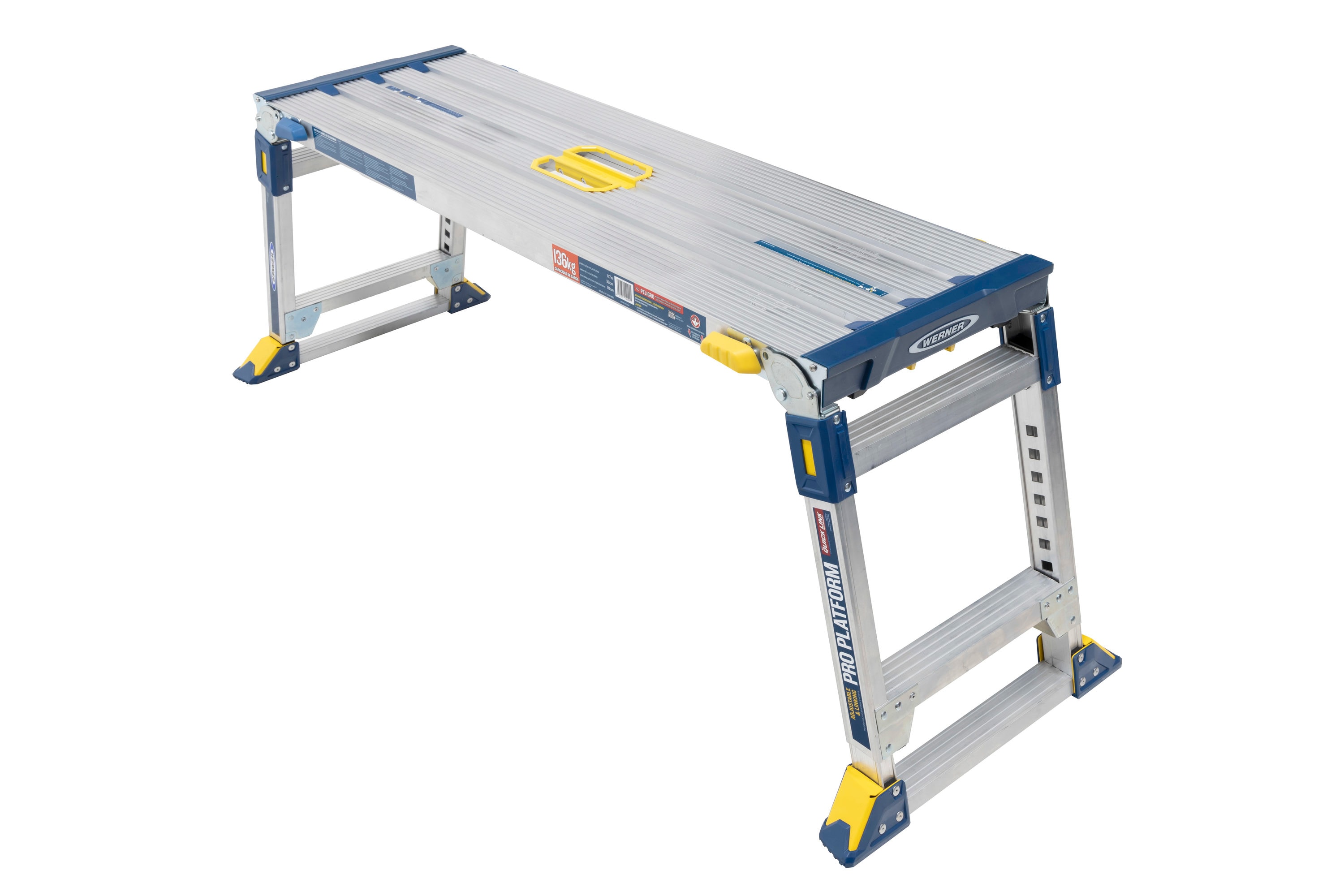 Plataforma de trabajo Werner Pro Linking de Aluminio de 1.7 pies de alto x 3.9 pies de largo con capacidad de 300 libras - Modelo AP-2030L-MP2