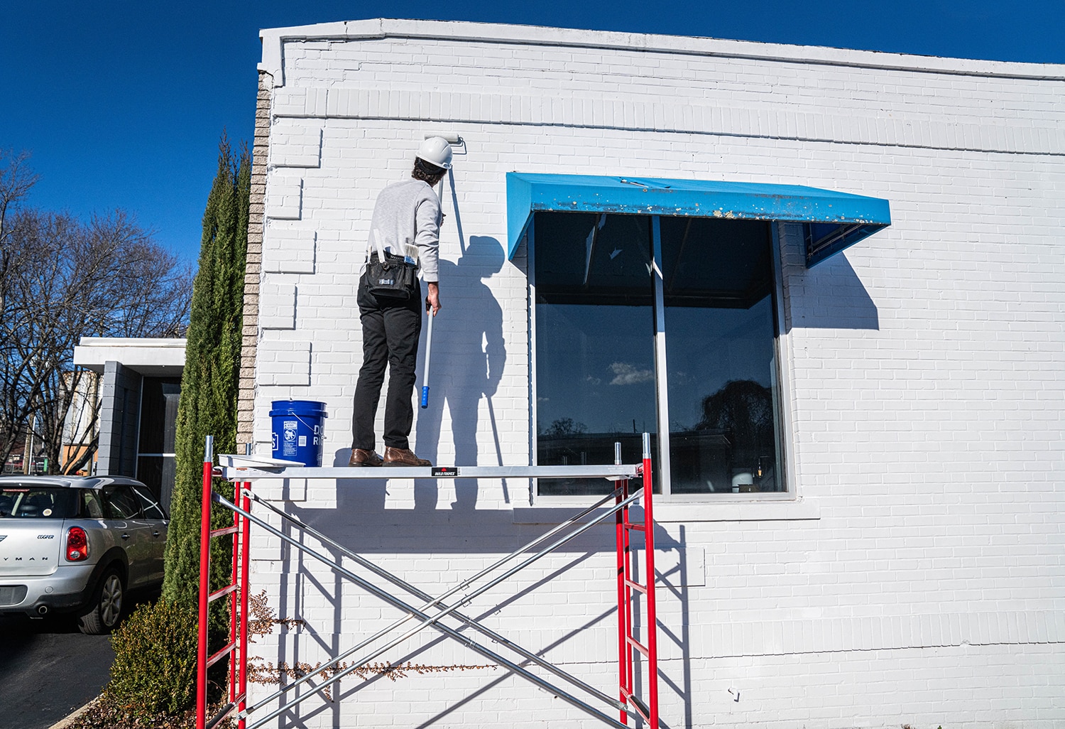 Construcción de Marcos Exteriores/Interiores Tamaño B para Marcos de Albañilería de Acero SCAFFLEX de 5 pies de altura x 1.57 pies de largo Capacidad de 2700 libras Marco de Andamio BFS55KT+BFL