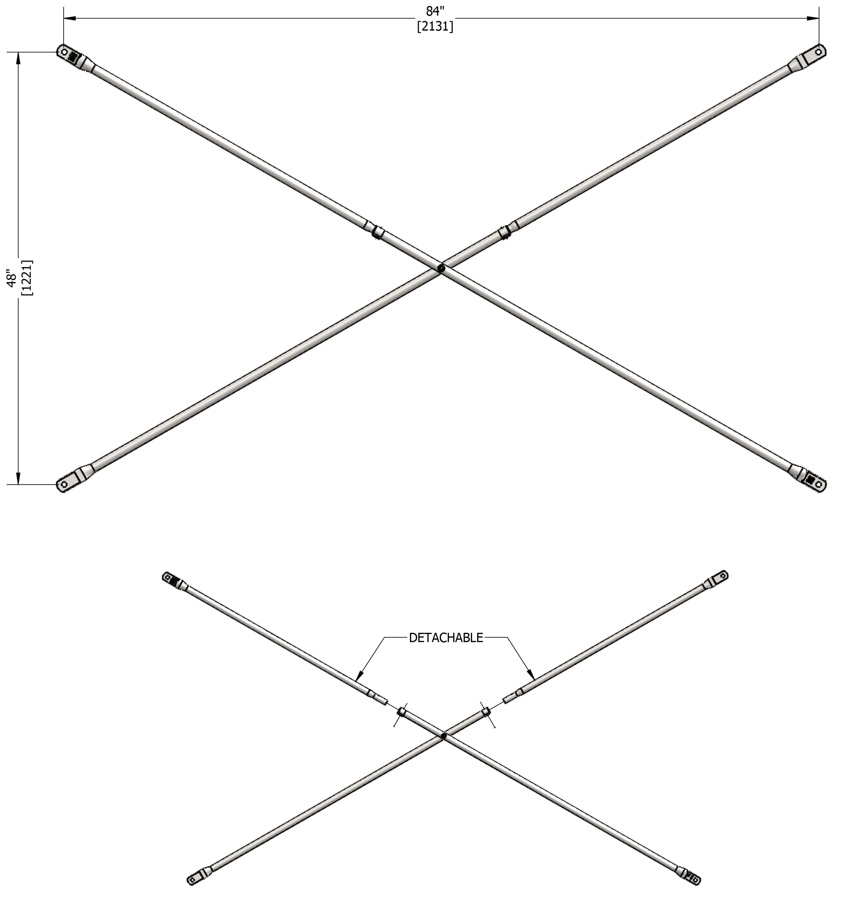 Construcción de Marcos Exteriores/Interiores Tamaño B para Marcos de Albañilería de Acero SCAFFLEX de 5 pies de altura x 1.57 pies de largo Capacidad de 2700 libras Marco de Andamio BFS55KT+BFL