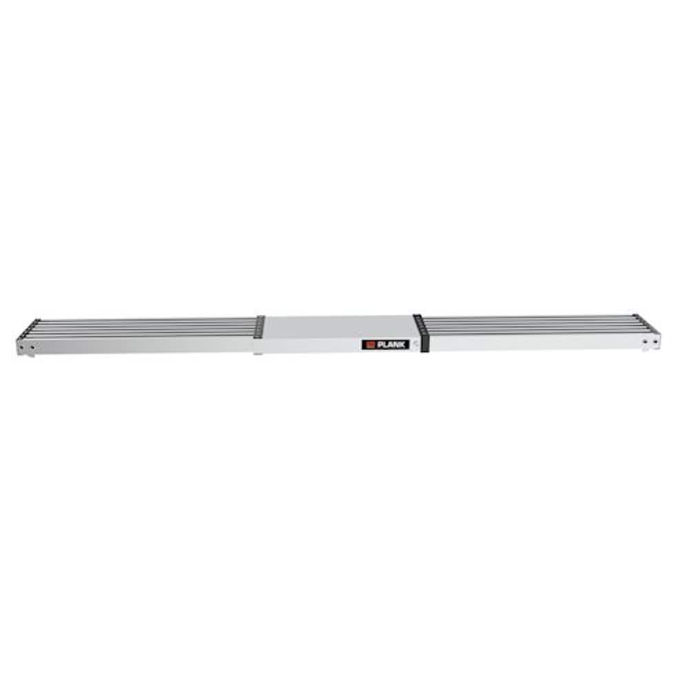 Tablón para escalera ajustable Little Giant de aluminio 0.33 pies de alto x 9 pies de largo con capacidad de 500 libras. Tabla de andamio 11069.