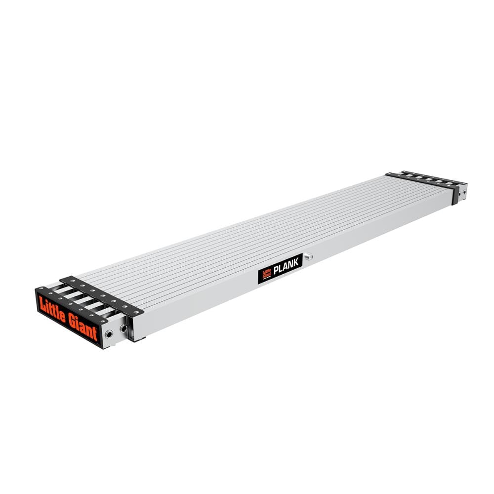 Tablón para escalera ajustable Little Giant de aluminio 0.33 pies de alto x 9 pies de largo con capacidad de 500 libras. Tabla de andamio 11069.