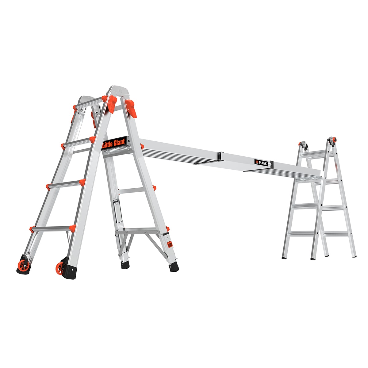 Tablón para escalera ajustable Little Giant de aluminio 0.33 pies de alto x 9 pies de largo con capacidad de 500 libras. Tabla de andamio 11069.