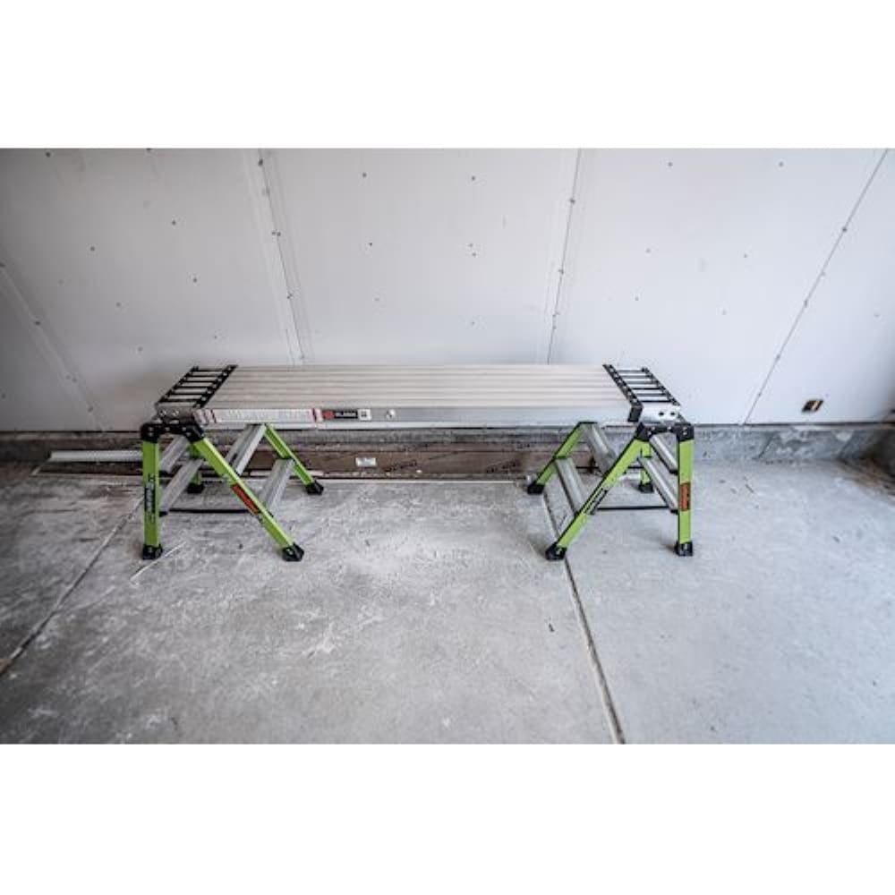 Tablón para escalera ajustable Little Giant de aluminio 0.33 pies de alto x 9 pies de largo con capacidad de 500 libras. Tabla de andamio 11069.