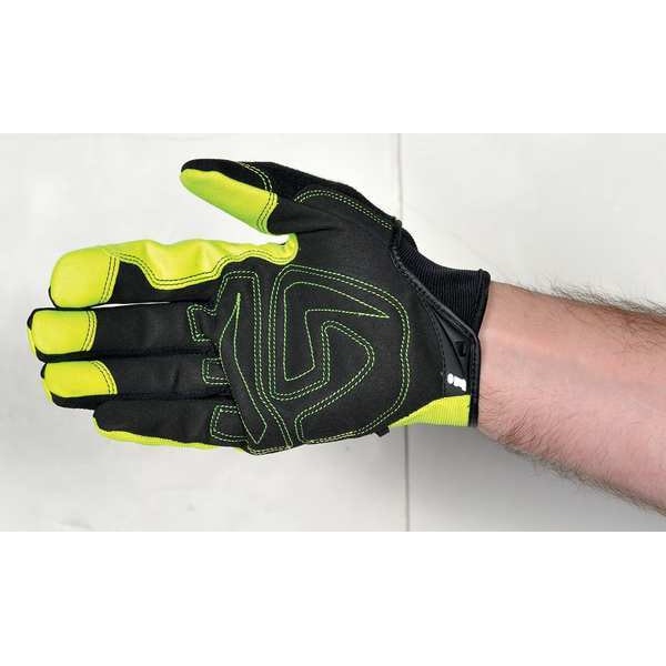Guantes de mecánico Ironclad Performance Wear Hi-Vis, M, Verde, Nylon/Spandex acanalado - IVG2-03-M