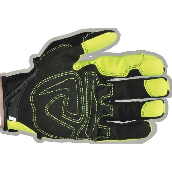 Guantes de mecánico Ironclad Performance Wear Hi-Vis, M, Verde, Nylon/Spandex acanalado - IVG2-03-M