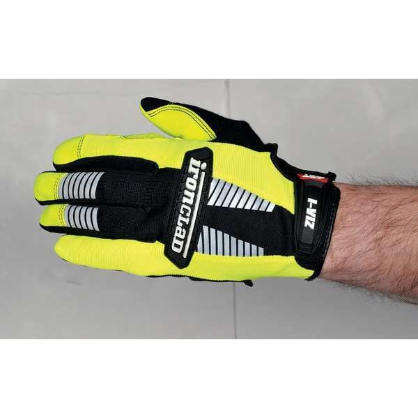 Guantes de mecánico Ironclad Performance Wear Hi-Vis, M, Verde, Nylon/Spandex acanalado - IVG2-03-M