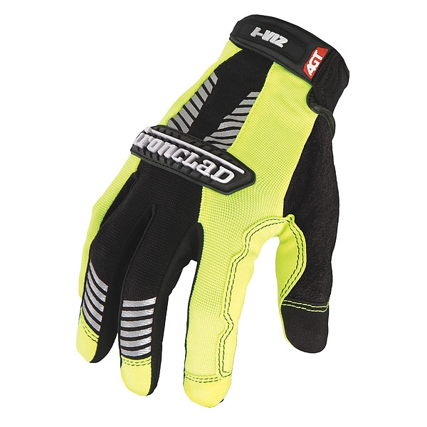 Guantes de mecánico Ironclad Performance Wear Hi-Vis, M, Verde, Nylon/Spandex acanalado - IVG2-03-M