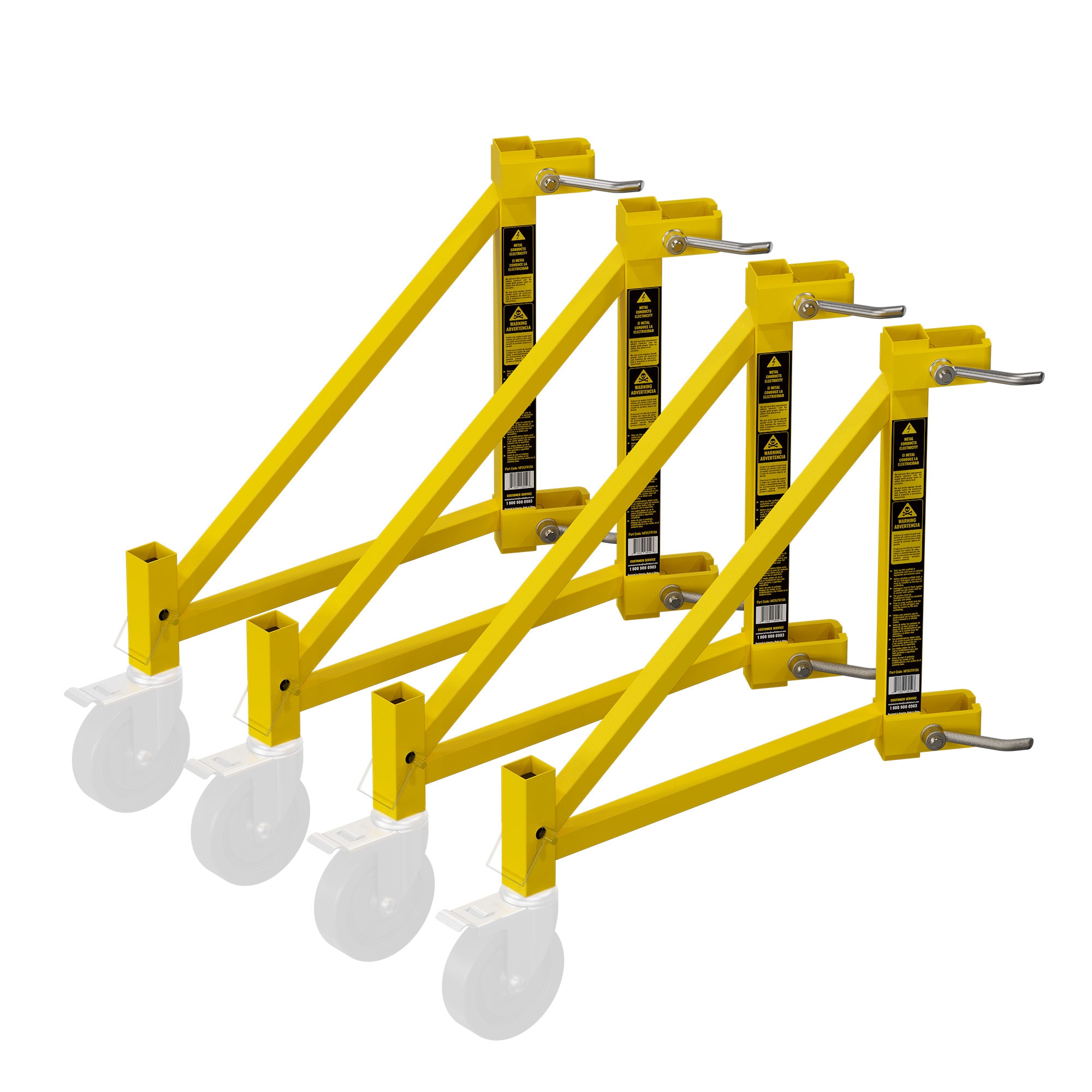 Estacas de acero para andamio 1.5 pies de altura x capacidad de 1000 libras - Andamio Baker MFOUTR18ASET4