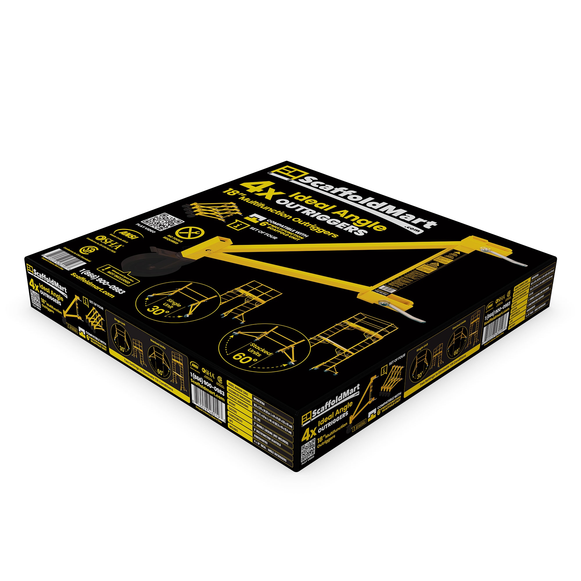 Estacas de acero para andamio 1.5 pies de altura x capacidad de 1000 libras - Andamio Baker MFOUTR18ASET4