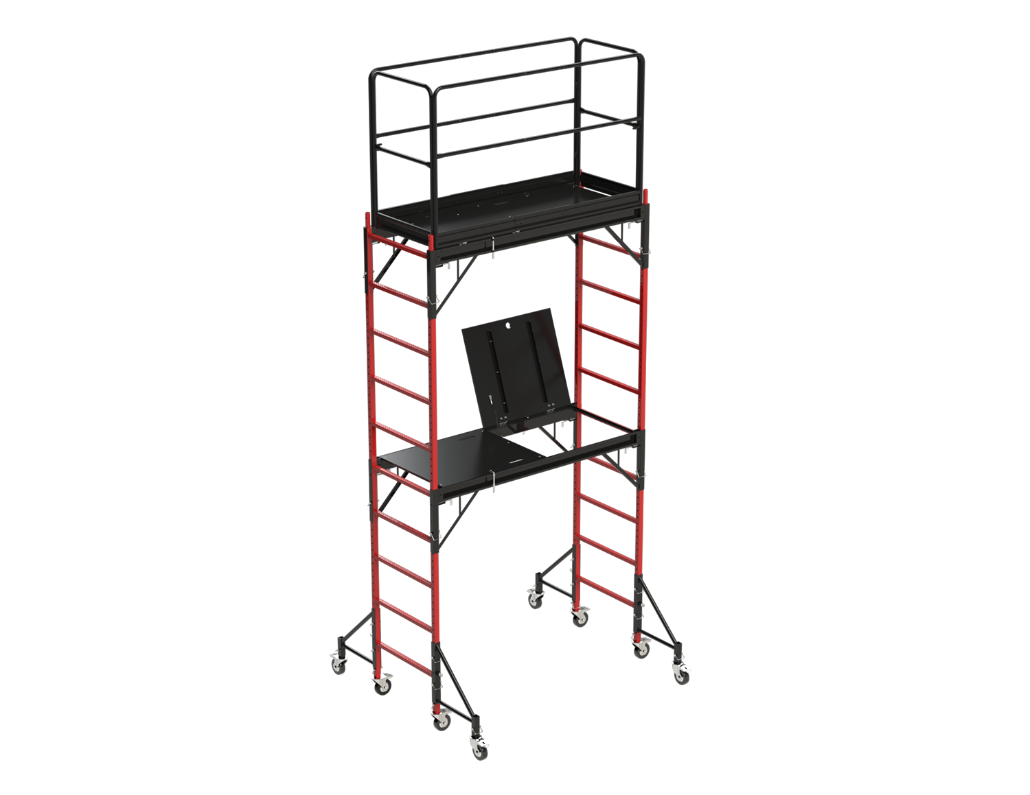 Estructura de Construcción Multiusos de Estilo Panadero de 2 Niveles en Acero, Capacidad de 1100 lb - 4.70 m de Altura x 1.86 m de Largo