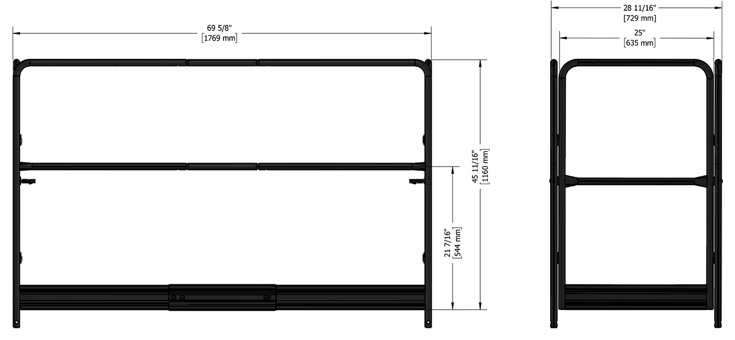 Estructura de Construcción Multiusos de Estilo Panadero de 2 Niveles en Acero, Capacidad de 1100 lb - 4.70 m de Altura x 1.86 m de Largo