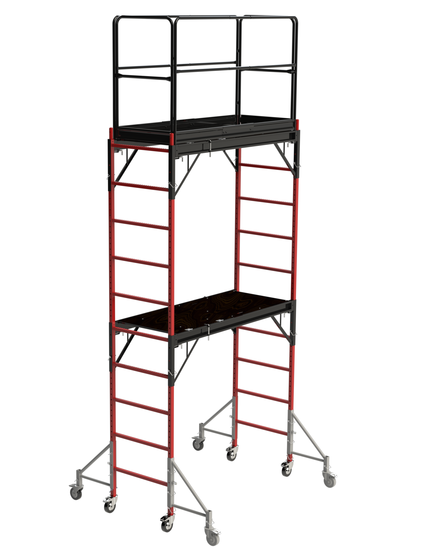 Estructura de Construcción Multiusos de Estilo Panadero de 2 Niveles en Acero, Capacidad de 1100 lb - 4.70 m de Altura x 1.86 m de Largo