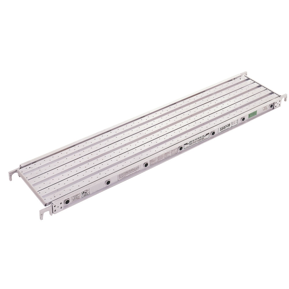 Tablón de andamio de aluminio Werner de 0.25 pies de altura x 7 pies de largo con capacidad de 250 libras - Modelo 5507-19