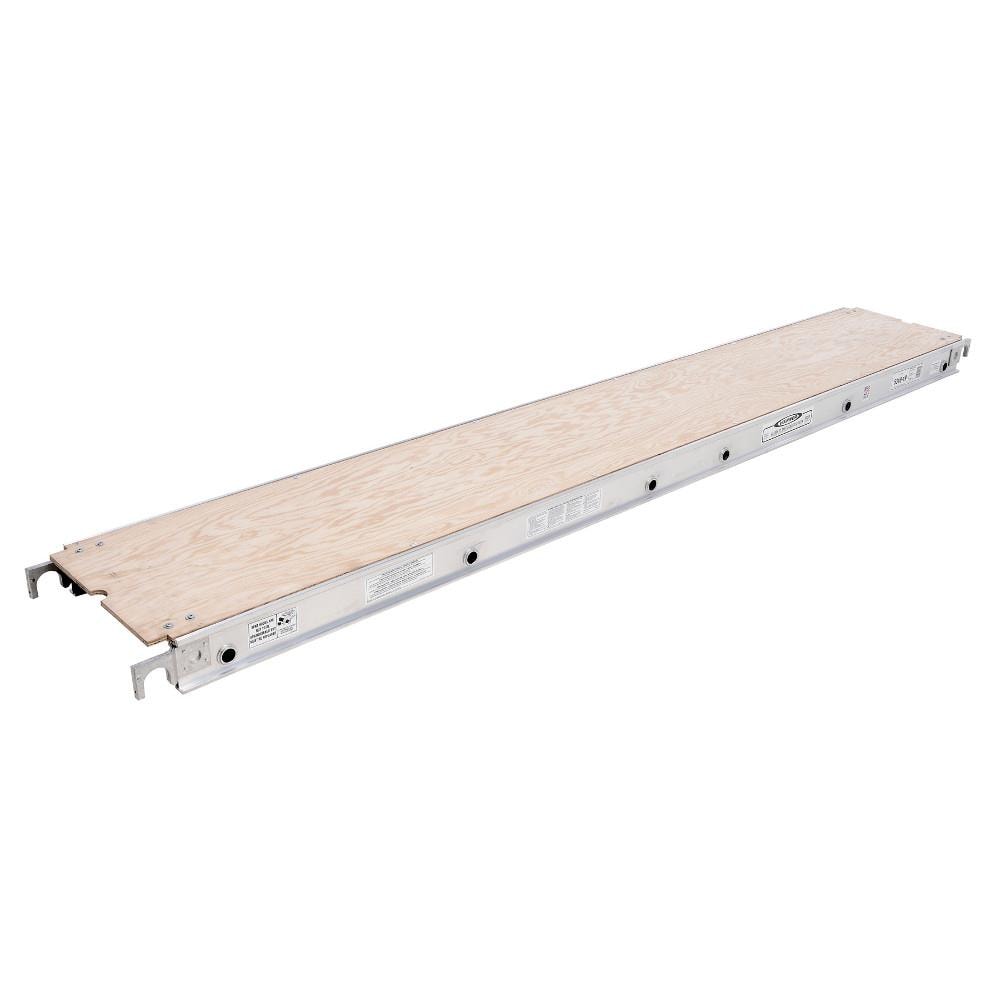 Plataforma de andamio de aluminio Werner de 0.25 pies de altura x 10 pies de longitud con capacidad de carga de 250 lbs. 5310-19