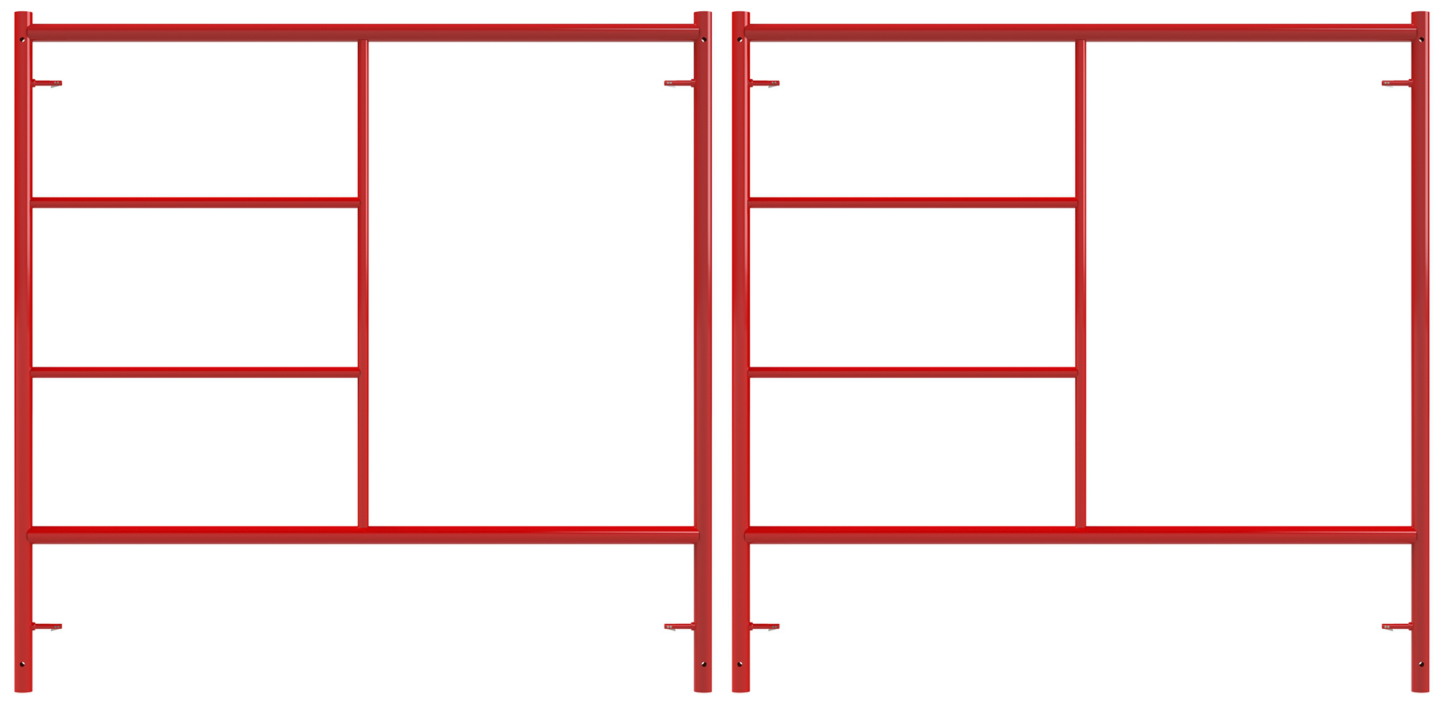 Estructura de andamio para exteriores para albañiles (paquete de 2) de acero de 5.42 pies de alto x 5.14 pies de largo, capacidad de 4900 libras. Estructura de andamio BFS5W5HQ48P2+BFL