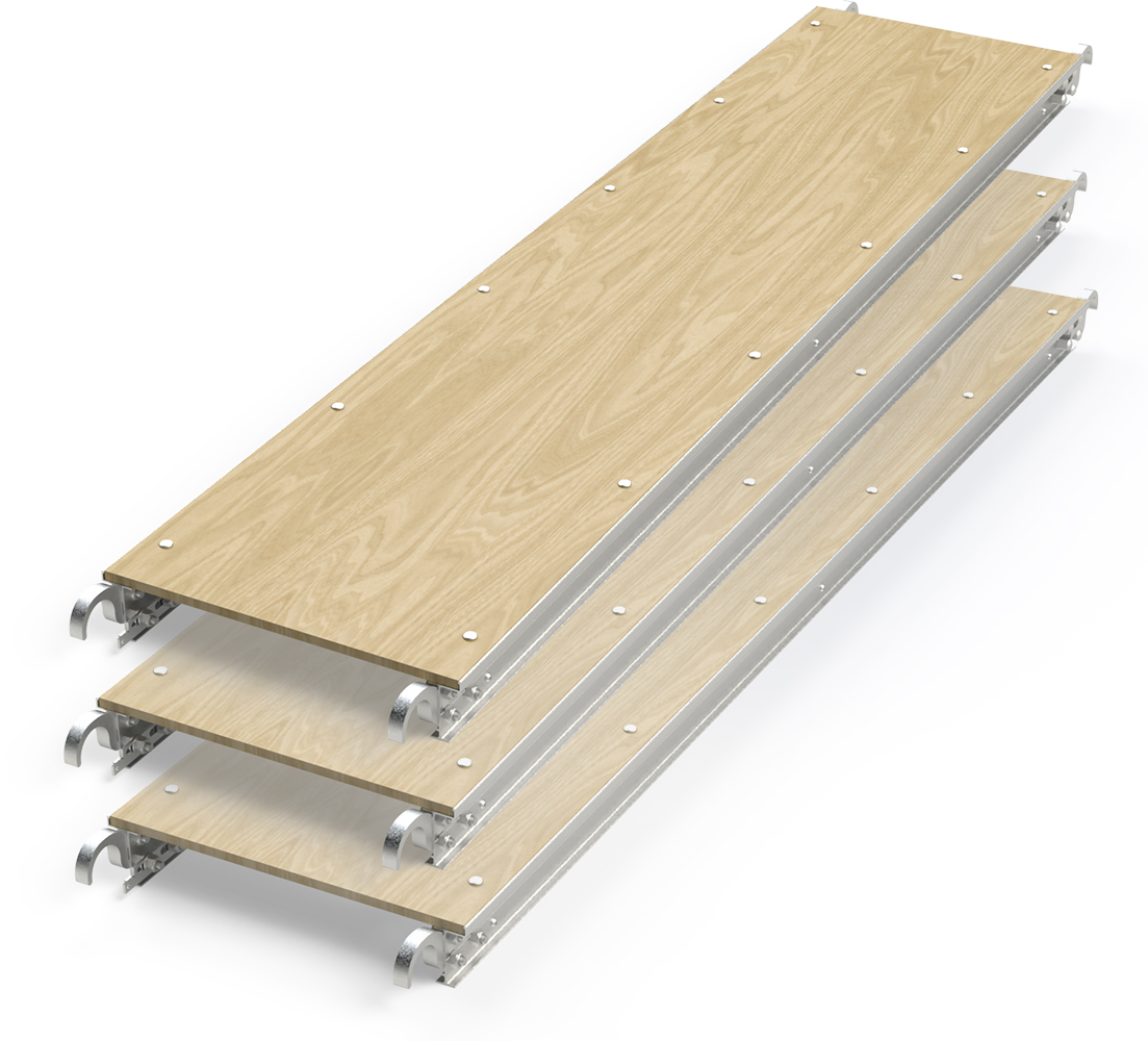 Estructura para armar: Marco de aluminio/madera 0.29 pies de alto x 7 pies de largo, capacidad de 250 lbs. Tablón de andamio WBAP197H2B+BFL