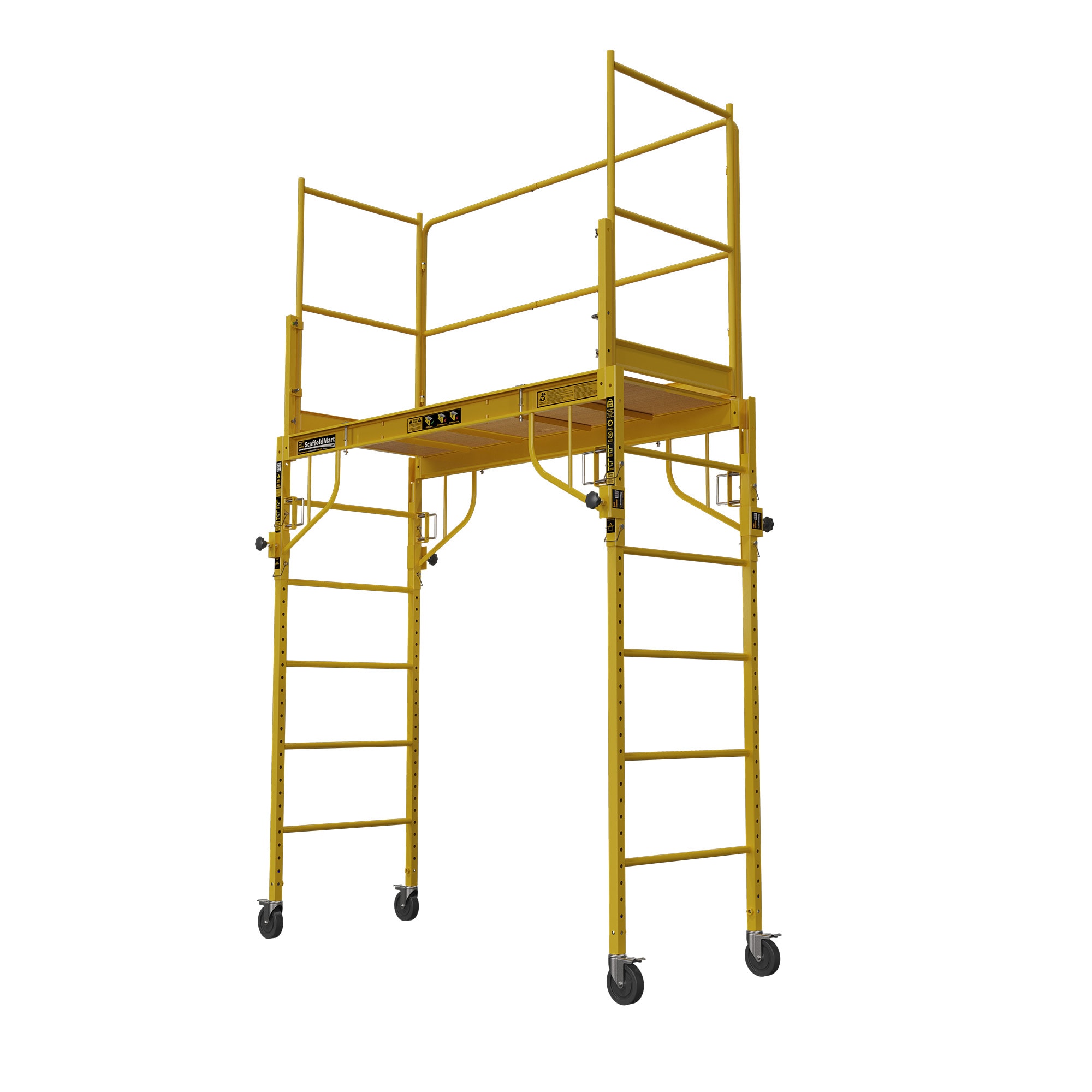 Barandal de acero para andamio de panadero de 3 o 4 lados 3.5 pies de alto x capacidad de 200 libras - Juego de fabricante de andamios MFGRSET3/4