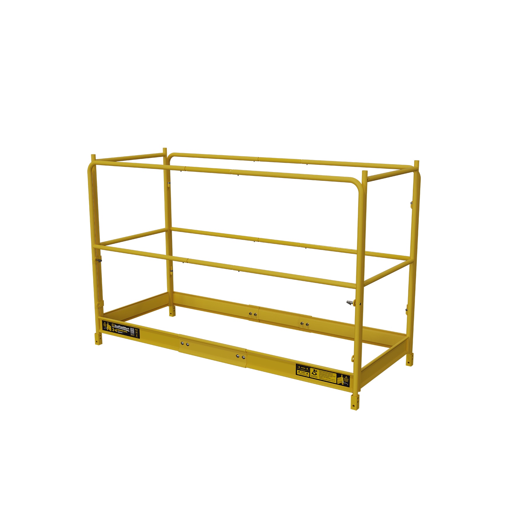 Barandal de acero para andamio de panadero de 3 o 4 lados 3.5 pies de alto x capacidad de 200 libras - Juego de fabricante de andamios MFGRSET3/4
