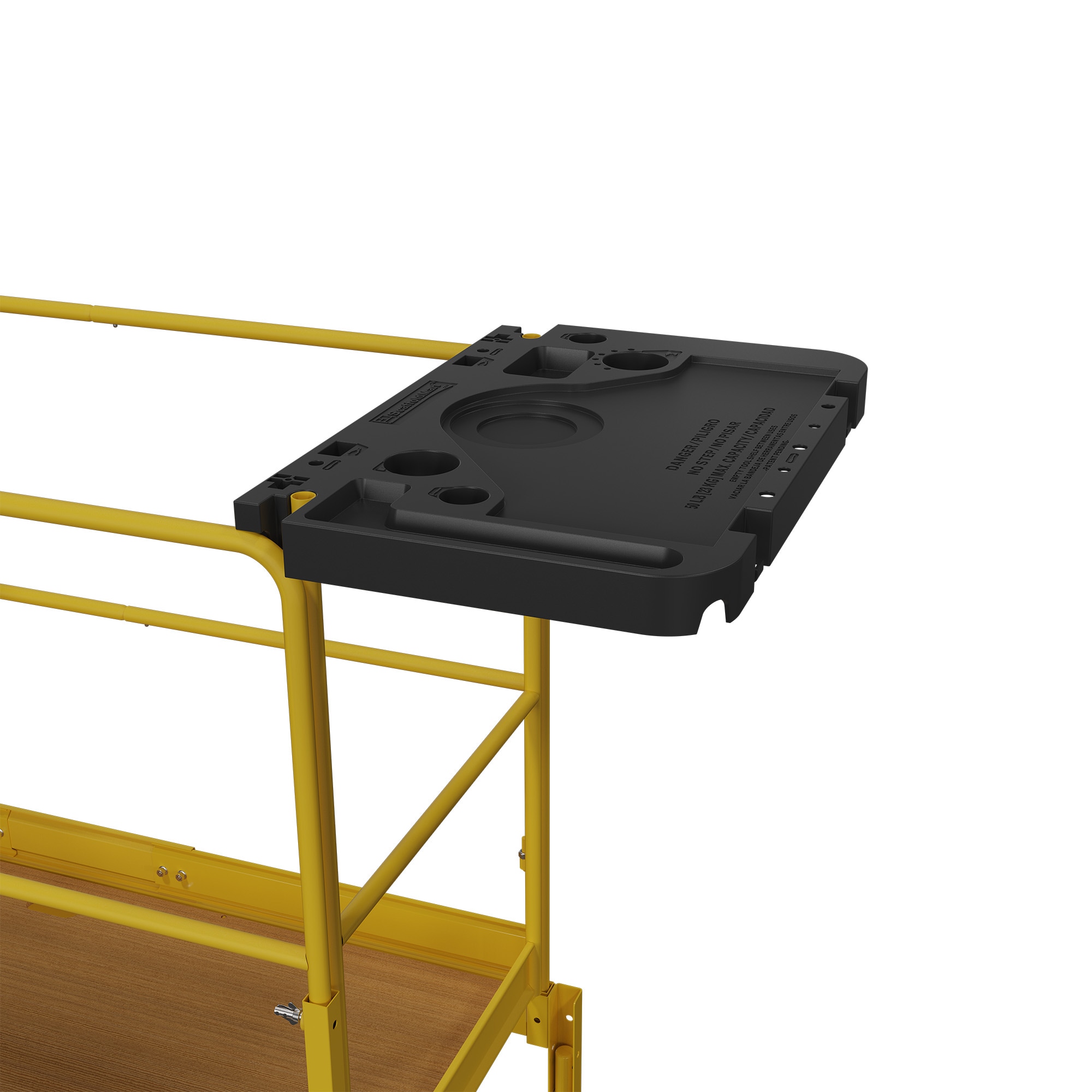Repisa de herramientas para andamios de plástico con capacidad de 35 libras y 0.2 pies de altura para andamio Baker MFTSHELF