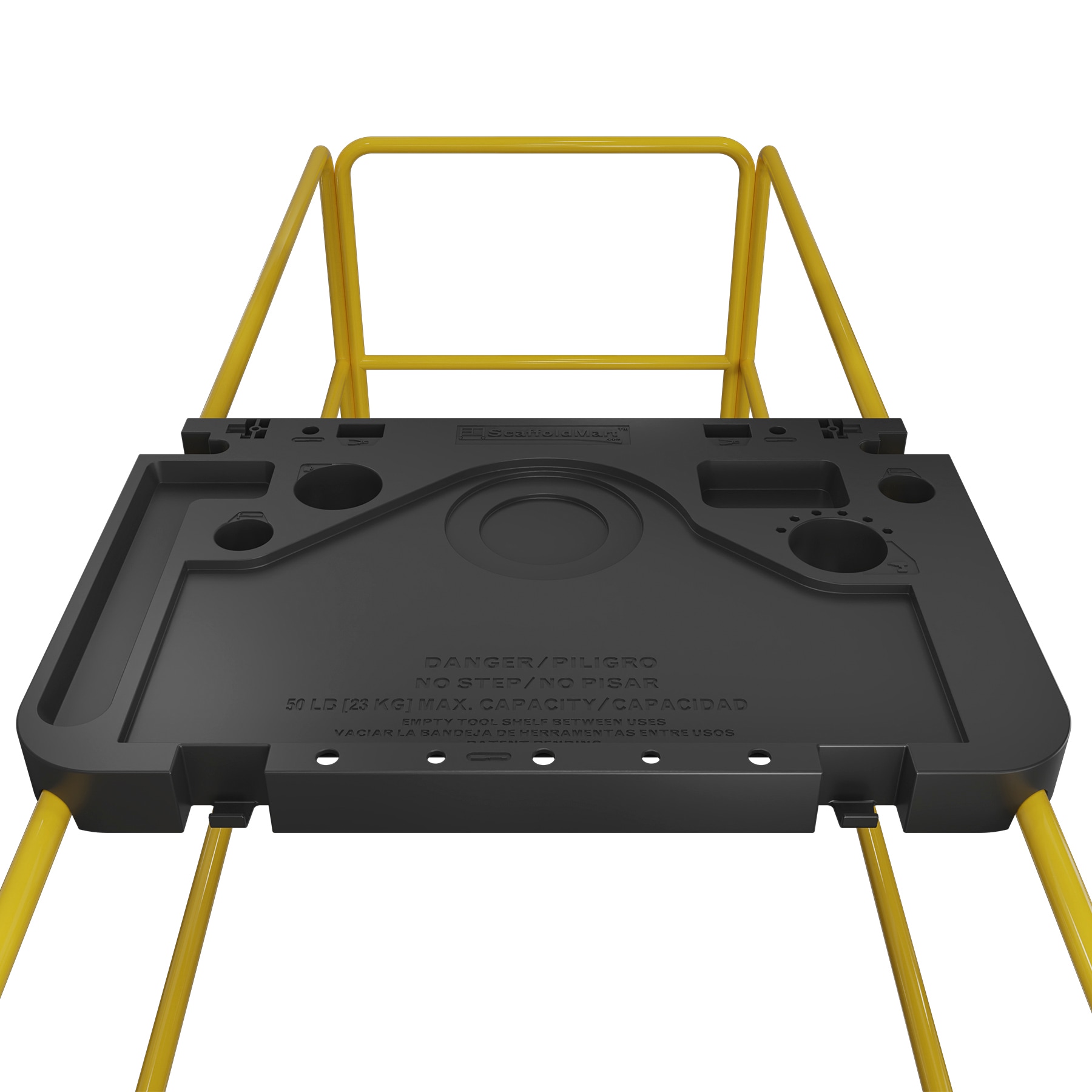 Repisa de herramientas para andamios de plástico con capacidad de 35 libras y 0.2 pies de altura para andamio Baker MFTSHELF