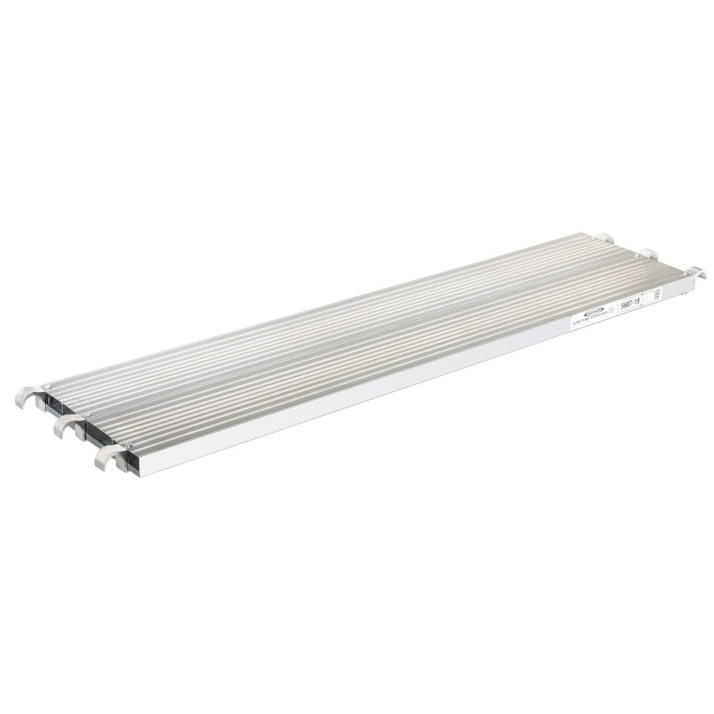 Tablón de andamio de aluminio Werner de 0.25 pies de alto por 7 pies de largo con capacidad de carga de 250 libras 5607-19