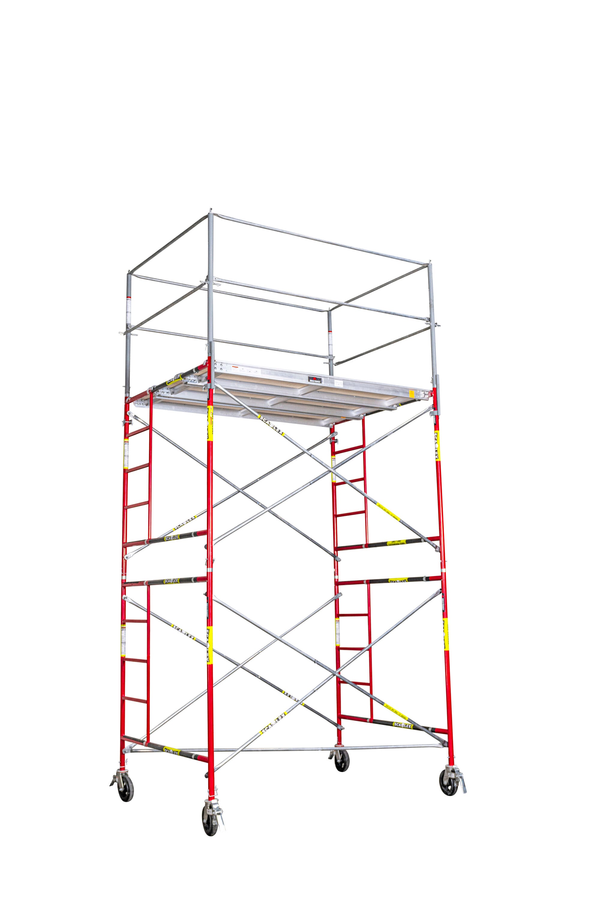 Construcción de Marcos Exterior/Interior Tamaño B Marcos de Albañilería SCAFFLEX de Acero 11.28 Pies de Altura x 5.31 Pies de Largo Capacidad de 9800 libras Marco de Andamio BFS55KTT2CT+BFL