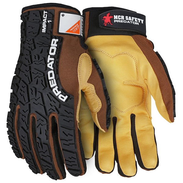 Guantes de seguridad Mcr, Predator Multi-Task Gold Goat D3O, XL - PD2907XL