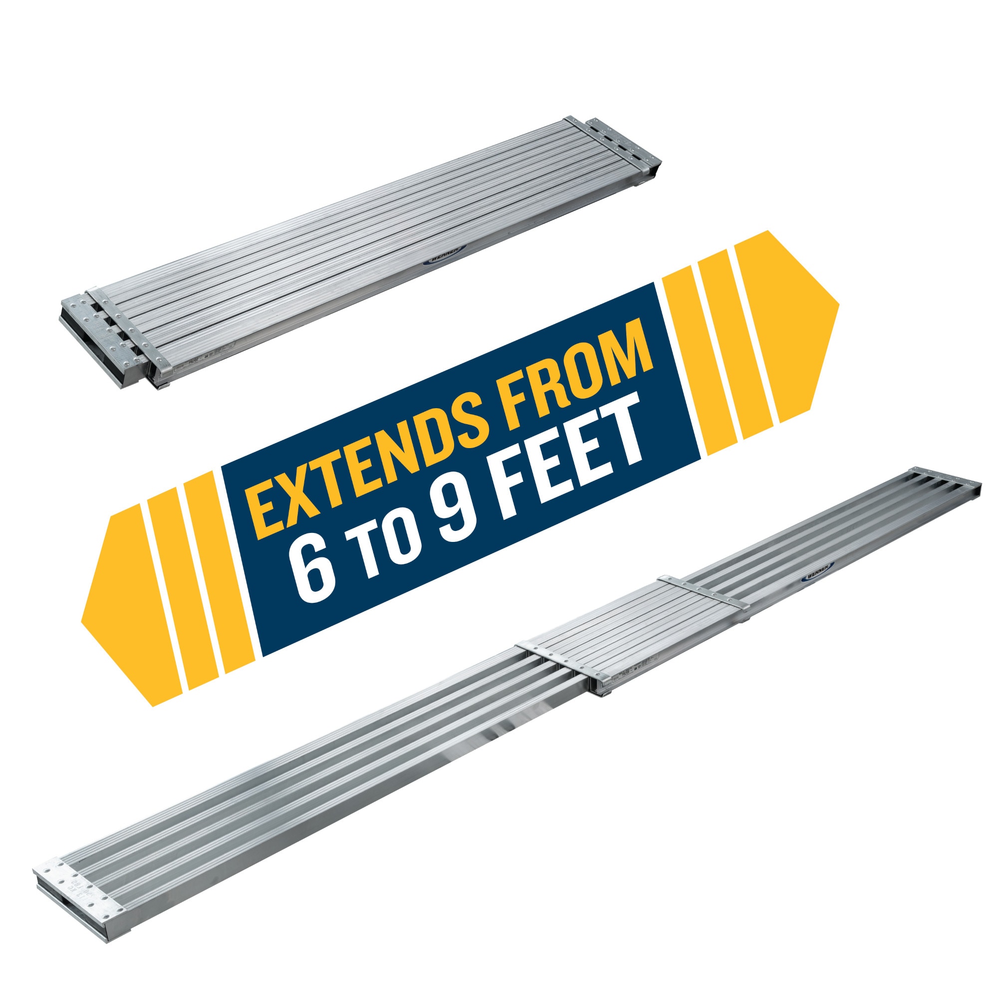 Plataforma de aluminio Werner de 2.5 pies de altura x 6 pies de largo con capacidad de 250.0 lbs. Modelo PA206.