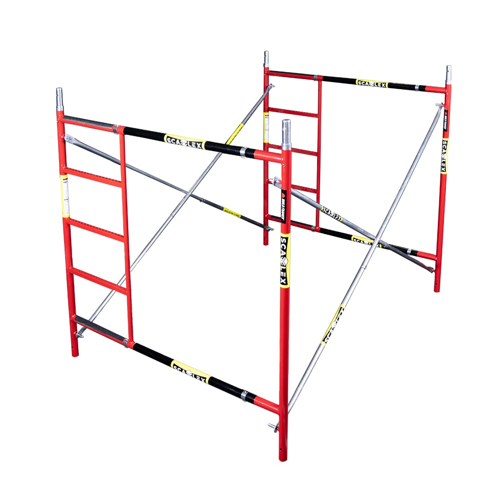 Marcos de construcción exterior/interior Tamaño B para marcos de albañilería SCAFFLEX de acero de 11.28 pies de alto x 5.31 pies de largo, capacidad de 9800 libras Marco de andamio BFS55KTT2JT+BFL.