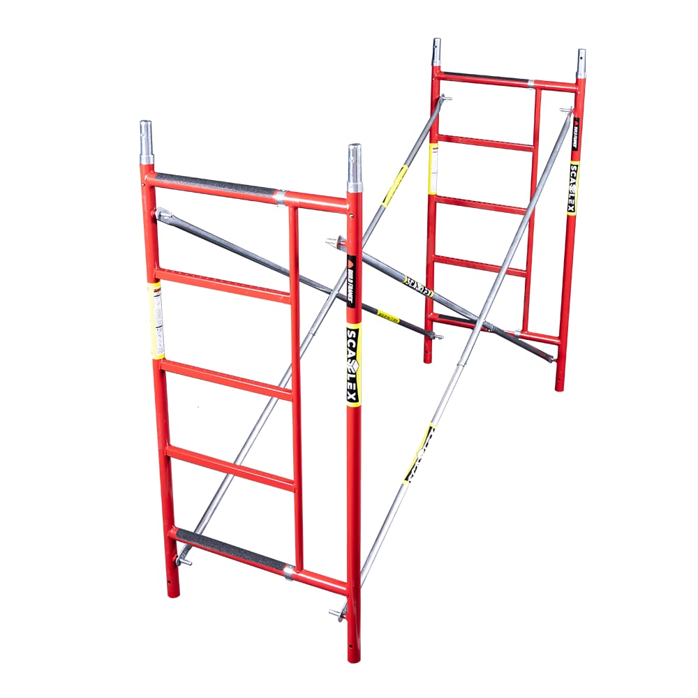 Marcos de construcción exterior/interior Tamaño B para marcos de albañilería SCAFFLEX de acero de 11.28 pies de alto x 5.31 pies de largo, capacidad de 9800 libras Marco de andamio BFS55KTT2JT+BFL.